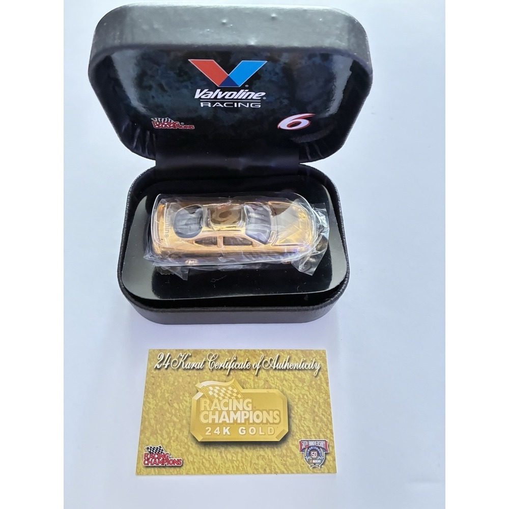 50th Anniversary 24K Karat Gold Nascar MARK MARTIN #6 1:64 Scale Car 1998 w/COA)